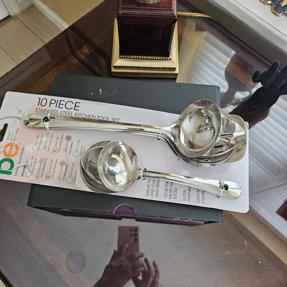 Basic Essentials Stainless Steel Kitchen Tool set of 10, NEW - Picture 2 of 9